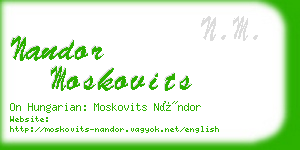 nandor moskovits business card